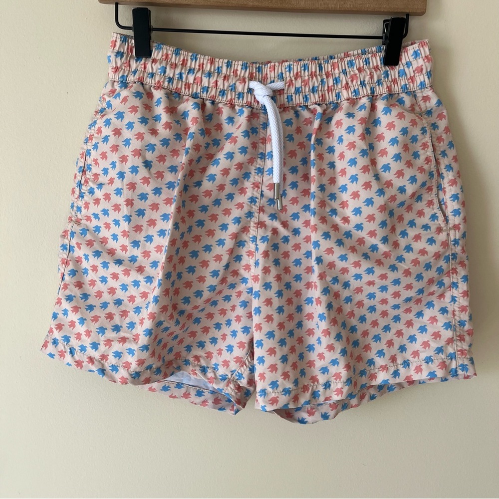 Frescobol Carioca x Sant Ambroeus Printed Swim Shorts Rosa Flying Bird Large